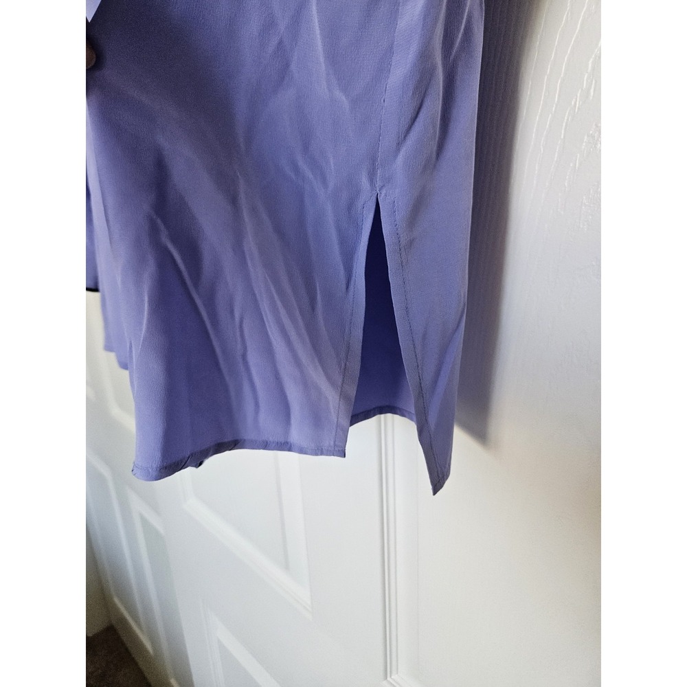 Vtg Bob Mackie Wearable Art Lavender Embroidered Butterfly ButtonUp Silk Blouse - Picture 10 of 16